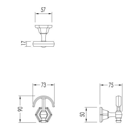 Devon Jubilee Вешалка настенная-крючок цвет хром, артикул JB113CR