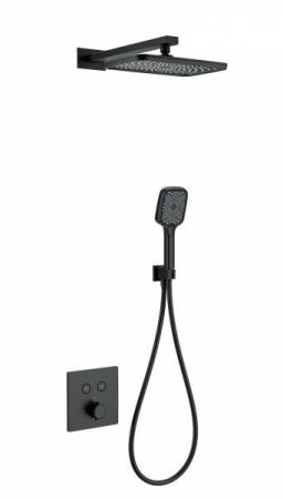Душевая система с термостатом встраиваемая WONZON & WOGHAND, Черный матовый (WW-D2017-B-MB)