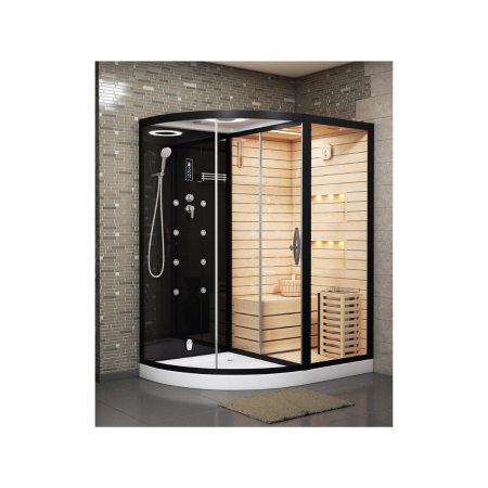Сауна LUGANO Nero-R Black комбинированная 2в1 Cerutti SPA 1800x1100x2230, артикул CT8344