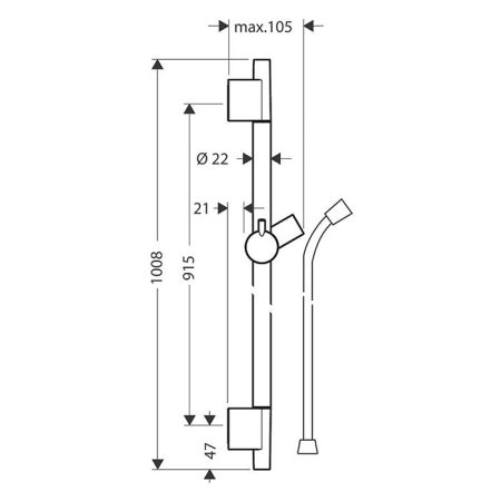 HG Unica'S Puro Штанга для душа 90см, цвет: шлифованная бронза, артикул 28631140