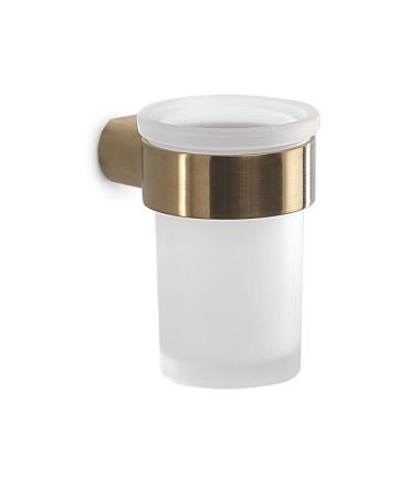 Gedy Pirenei, настенный стеклянный стакан, цвет матовое золото (PVD), артикул PI10(88)