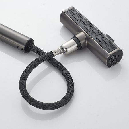 Смеситель для кухни с мультифункциональным изливом Raffine F203T, оружейная сталь, артикул F203T