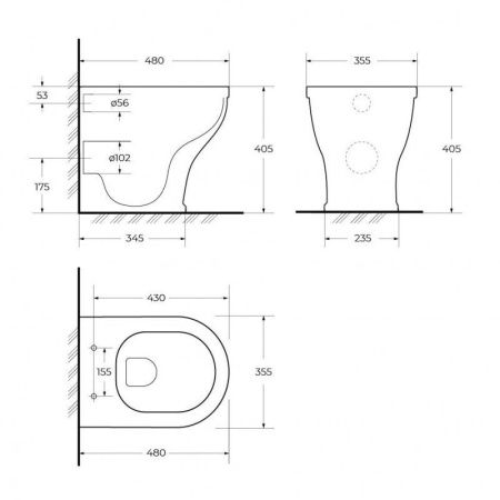 Унитаз приставной безободковый CEZARES GIUBILEO