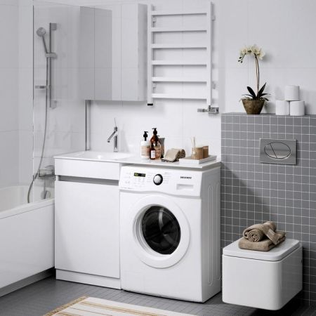 "Forma" тумба под умывальник с корзиной слева, цвет белый, FOR0105KL, ТМ «AQWELLA», артикул FOR0105KL