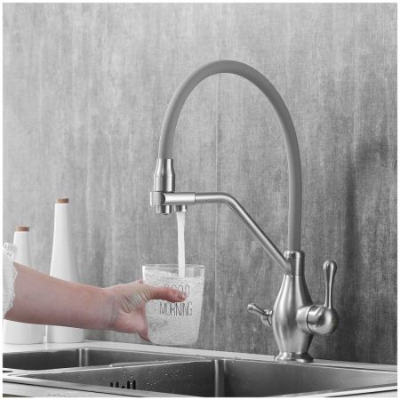 Смеситель для кухни Rose R858L, сатин, артикул R858L