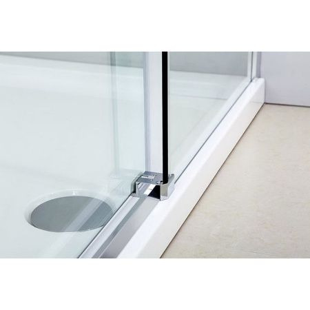 Душевой уголок Black&White Stellar Wind S202-800х1400 прямоугольный профиль Серебристый хром стекло прозрачное