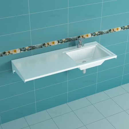 Раковина Санта Лидер 120,2x48,2 см над стиральной машиной, без кронштейнов, правая (900105)