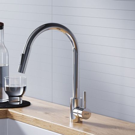 D3007500 Logic кухонный смеситель вытягивающимся изливом Logic, хром, артикул D3007500