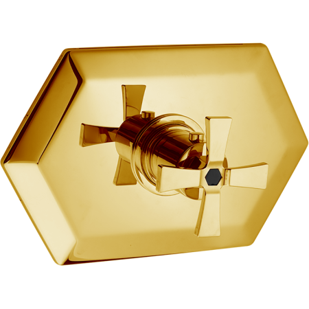 CISAL Cherie Внешняя часть встраиваемого термостатического смесителя для душа, цвет золото/черный, артикул CX0072007C