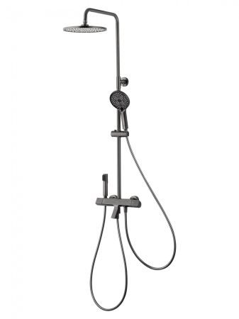 Душевая система с термостатом WONZON & WOGHAND The ONE, Темный графит (WW-B3094-BGG), артикул WW-B3094-BGG