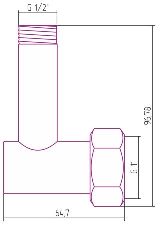 Уголок переходной G 1" НГ х G 1/2" НР (Без покрытия) Уголок переходной G 1" НГ х G 1/2" НР (Без покрытия)