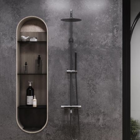 936810300 Scandinavian Pure душевая система с ванно  душевым ТМС смесителем, чёрный, артикул 936810300