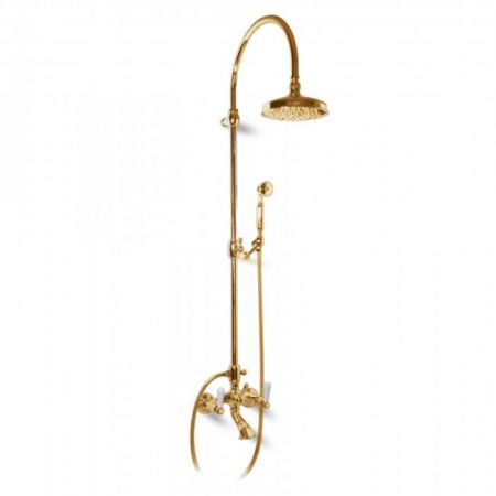 Bongio Oxford Lux Смеситель для ванны, цвет золото/белый фарфор, артикул 19536ORDL