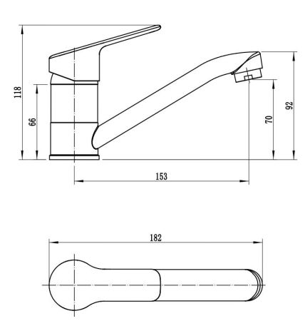 Смеситель Wave для кухни/раковины, излив 144 мм, артикул: WA15, артикул WA15