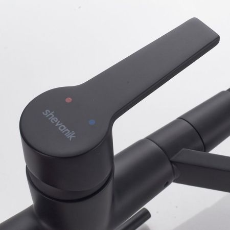 Смеситель для кухни с гибким изливом и подключением фильтра Shevanik S278H, черный