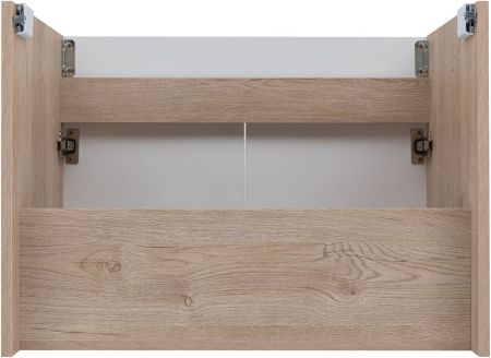 Тумба под раковину Aquanet Оптима 80 дуб светлый/белый сатин