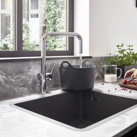 Смеситель для кухни, Hansgrohe, Talis M54, тип открывания воды-однорычажный, тип регулирования воды-керамический картридж, монтаж-на раковину/столешницу, отверстия для монтажа-1, высота, мм-339, вынос излива, мм-216, тип излива-поворотный, стандарт подвод, артикул 72806000