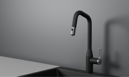 Смеситель для кухни GRANULA с выдвижным изливом и подключением к фильтру (8171, ЧЕРНЫЙ), артикул 8171, ЧЕРНЫЙ