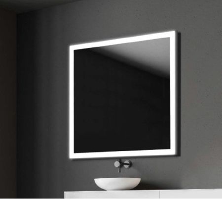 Xpertials Etna, зеркало 140х80 см, 2 датчика: LED подсветка с регулировкой яркости и антизапотевание, профиль черный матовый, артикул 84354135-43579