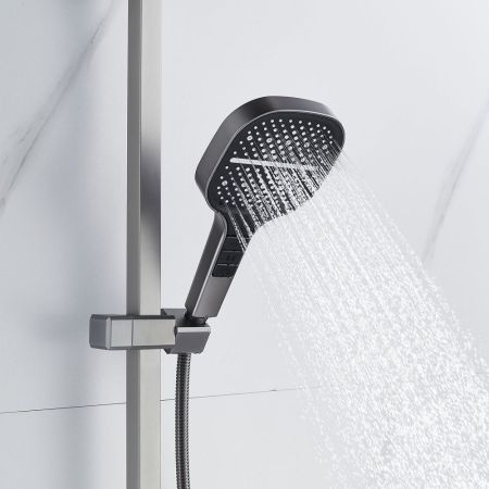 Душевая система Rose R1056T, оружейная сталь