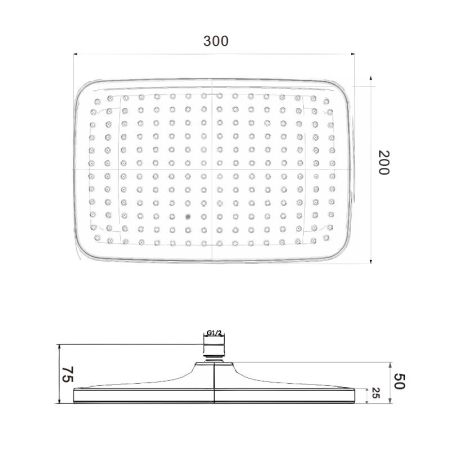 Верхний душ D-Lin D61073, черный