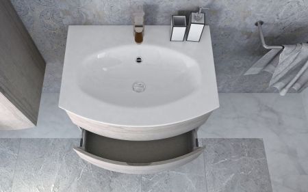 Тумба под раковину Cezares Vague 69 44220 подвесная Bianco lucido, артикул 44220