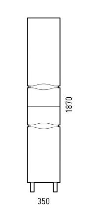 Шкаф-пенал "Бостон 35 Z2", корзина, антик, артикул SD-00000910