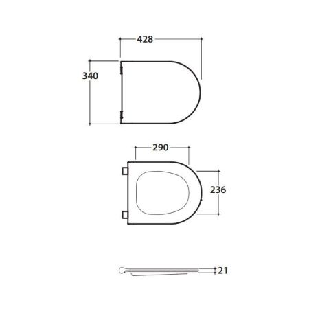 Унитаз, Globo, MODE, безободковый (с открытым смывным краем), тип установки-подвесной, ширина, мм-340, глубина, мм-530, высота, мм-330, форма чаши-овальная, выпуск-горизонтальный, материал-керамика, сиденье-необходимо заказать, вид грязеотталкивающего пок, артикул MES02BI
