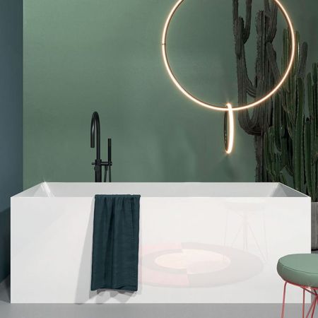 Gruppo Treesse Ilia Ванна 170x75xh60 см. прямоугольная отдельностоящая акриловая, со щелевым переливом, цвет белый