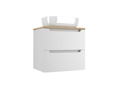 Тумба подвесная "Бали 60" 2 ящика со столешницей БЕЛЫЙ СОФТ, артикул ЛС-00002337