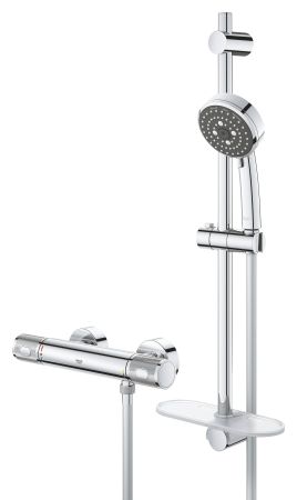Термостат для душа внешнего монтажа GROHE Precision Feel с душевым гарнитуром, хром (34791000), артикул 34791000