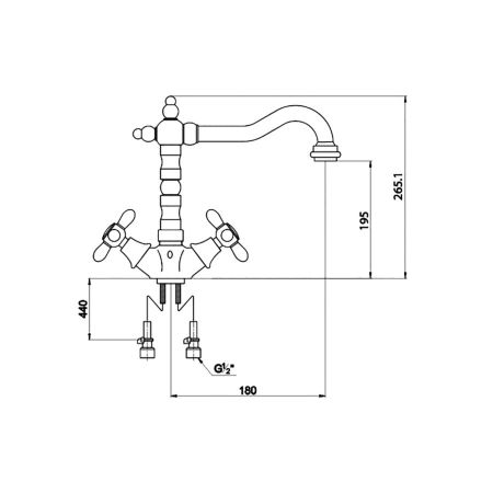 Смеситель для кухни Timo Ritz 0143FK chrome-gold