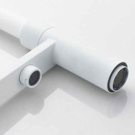 Смеситель для кухни с подключением фильтра Shevanik S178C, белый