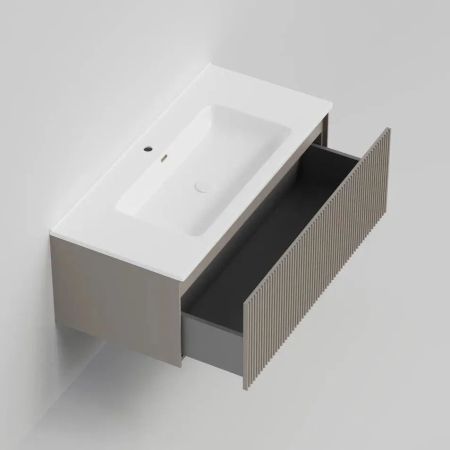 Тумба под раковину подвесная La Fenice Terra FNC-01-TER-C-100, бежевая, артикул FNC-01-TER-C-100