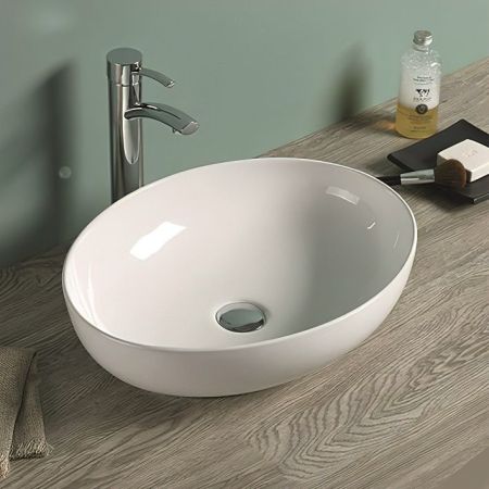 Раковина керамическая накладная AM-78166, цвет белый, 520х395х130, артикул AM-78166