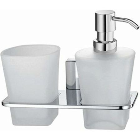 Стакан для зубных щеток с дозатором жидкого мыла WasserKRAFT Leine K-5089 Хром