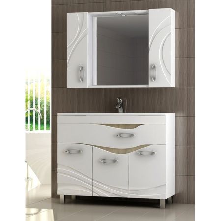 Зеркало со шкафом Vigo Mirella 100 с подсветкой Белое