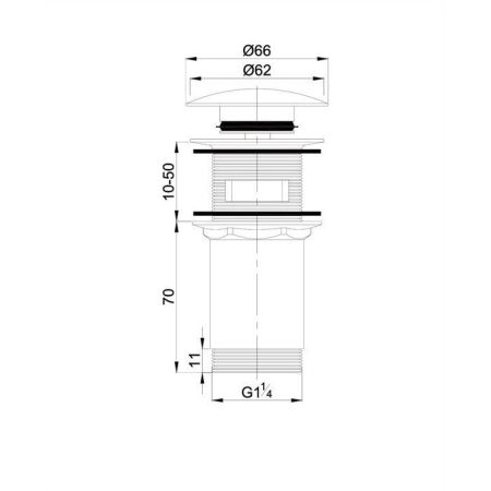 Донный клапан для умывальника, клик-клак A706GL (золото), артикул A706GL
