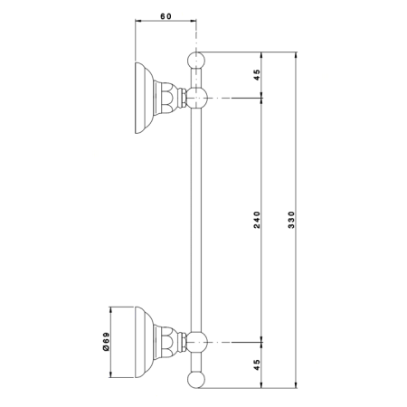 Nicolazzi Accessori Classica Полотенцедержатель 30 см, цвет: хром, артикул 1483CR