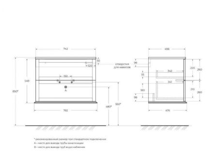 Мебель для ванной CEZARES TIFFANY 75, артикул 54957