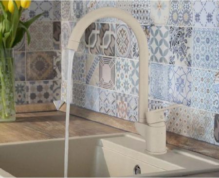 Смеситель для кухни GPD Atros MTE65-BG Белый, артикул MTE65-BG