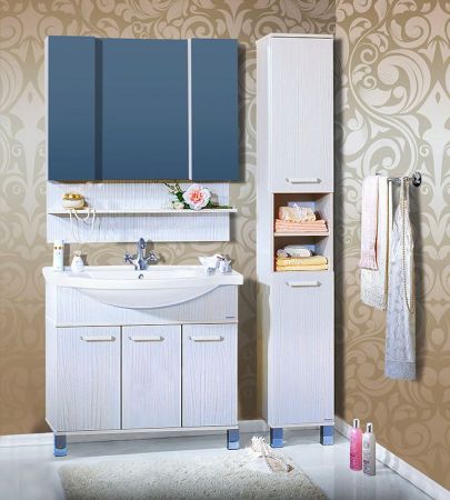 Тумба под раковину Бриклаер Карибы 100 Светлая Лиственница, артикул 4627125411243