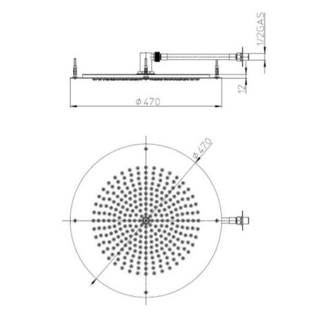 BOSSINI DREAM-OKI  Верхний душ круглый Ø 470 mm, цвет: хром BOSSINI DREAM-OKI  Верхний душ круглый Ø 470 mm, цвет: хром