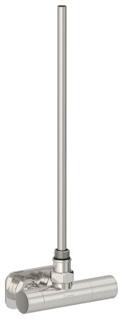 Вентиль, Сунержа, EU50, 1 х НР G 1/2" / 2 х НГ G 3/4", угловой, правый, маховик-скрытый, материал-нержавеющая сталь, цвет-сталь без покрытия