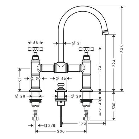 AX Montreux Смеситель для раковины , цвет сталь, артикул 16510800