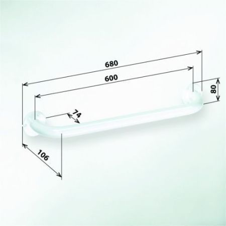 HELP Поручень 600мм, белый, артикул 301100604