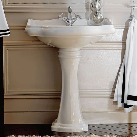 KERASAN Retro 69, раковина 69*52см с 1 отв., цвет: белый, артикул 104601*1