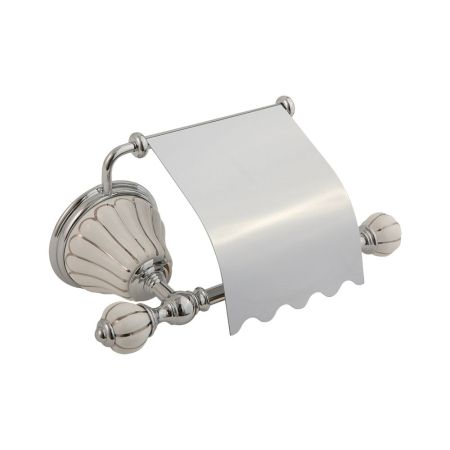 OLIVIA Бумагодержатель закрытый, керамика белая с декором платина, хром, артикул 17543