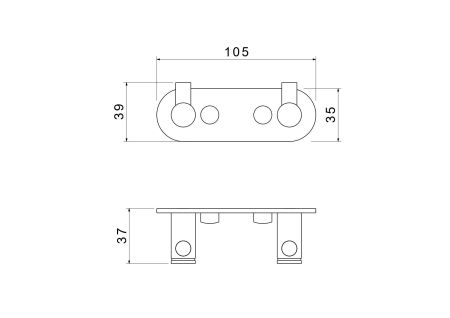 Крючок двойной AQUATEK, матовый черный AQ4102MB ЕВРОПА, артикул AQ4102MB