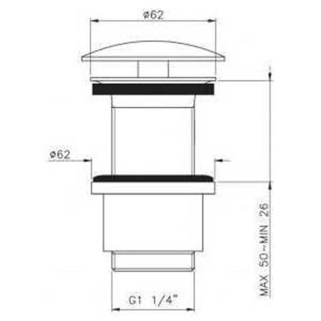 Nicolazzi Scarichi Донный клапан свободного слива 1”1/4, хром